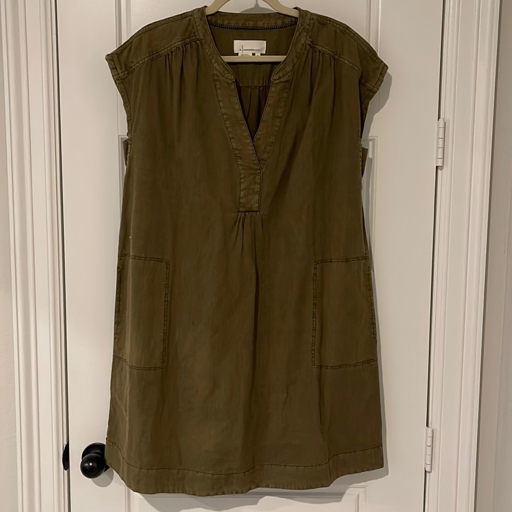 Green Anthropologie utility tunic